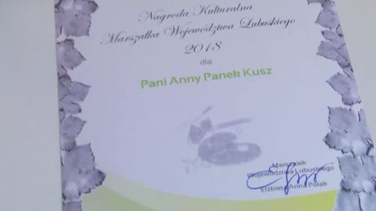 Anna Panek-Kusz z Nagrodą Kulturalną Marszałka Województwa Lubuskiego Anna Panek-Kusz z Nagrodą Kulturalną Marszałka Województwa Lubuskiego