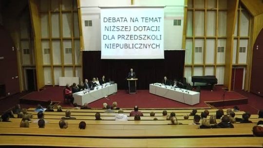 Debata niepublicznych przedszkoli z władzami miasta.