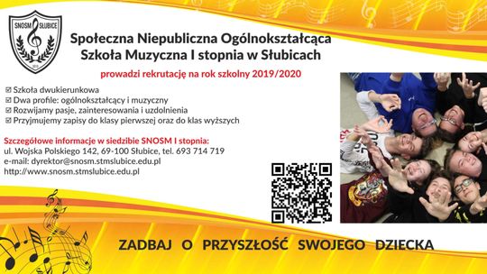 Nabór uczniów i dzień otwarty w Społecznej Szkole Muzycznej w Słubicach Nabór uczniów i dzień otwarty w Społecznej Szkole Muzycznej w Słubicach