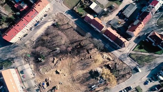 Plac Bohaterów w modernizacji z lotu ptaka Plac Bohaterów w modernizacji z lotu ptaka