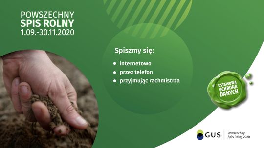 Powszechny Spis Rolny rozpoczyna się 1 września 2020