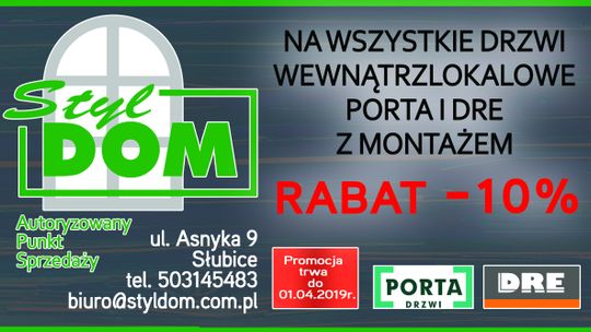 PROMOCJA W STYL-DOM NA DRZWI WEWNĄTRZLOKALOWE PORTA ORAZ DRE PROMOCJA W STYL-DOM NA DRZWI WEWNĄTRZLOKALOWE PORTA ORAZ DRE