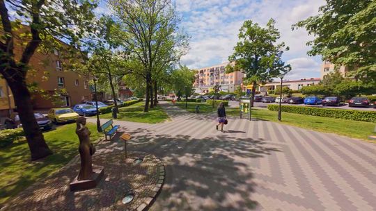Słubickie parki z drona. Park przy placu Wolności.