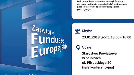 Spotkanie dla organizacji pozarządowych oraz Mobilny Punkt Informacyjny w Słubicach . 