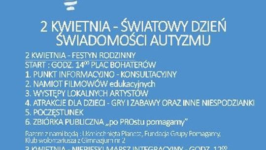  Światowy Dzień Świadomości Autyzmu już w ten weekend.