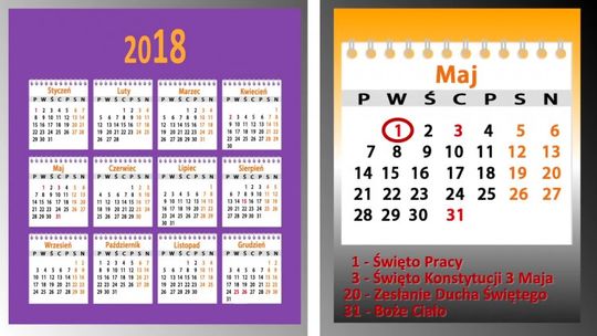 W 2018 roku będzie aż 13 dni wolnych od pracy . 