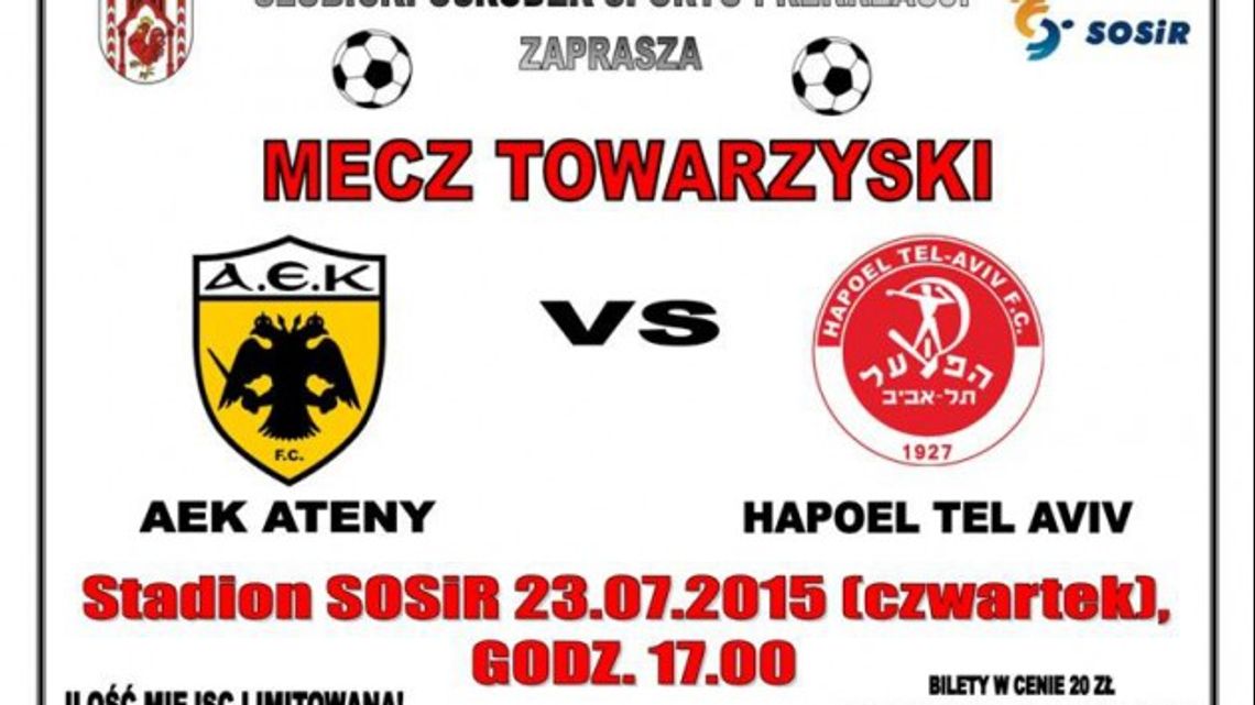 AEK ATENY vs HAPOEL TEL AVIV na stadionie SOSiR