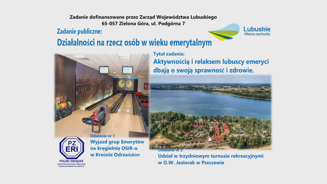 Lubuscy emeryci dbają o zdrowie i sprawność - wyjazd do kręgielni i nad jezioro