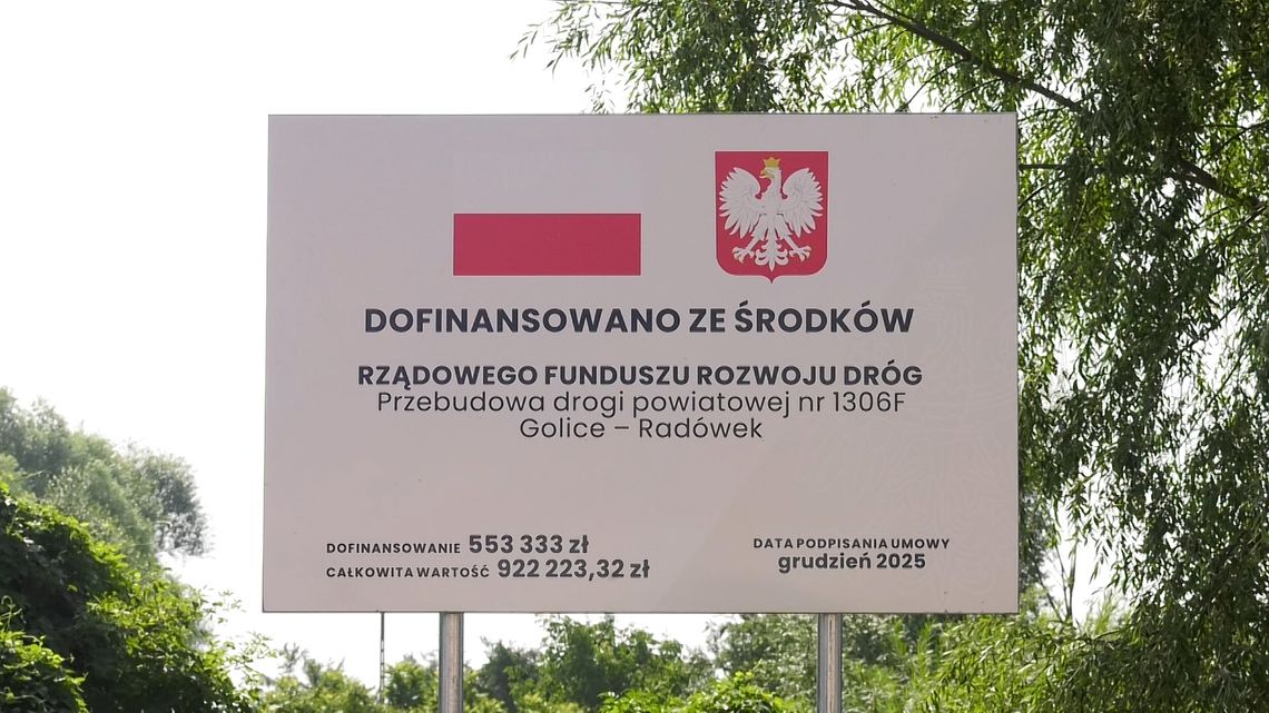Oficjalne otwarcie przebudowanego odcinka drogi między Golicami a Radówkiem