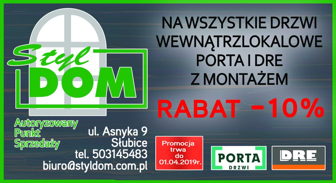 PROMOCJA W STYL-DOM NA DRZWI WEWNĄTRZLOKALOWE PORTA ORAZ DRE 