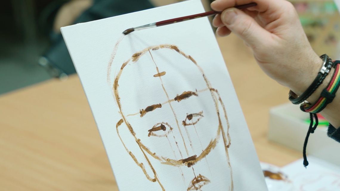 Walentynkowe warsztaty malarskie w skwierzyńskiej bibliotece