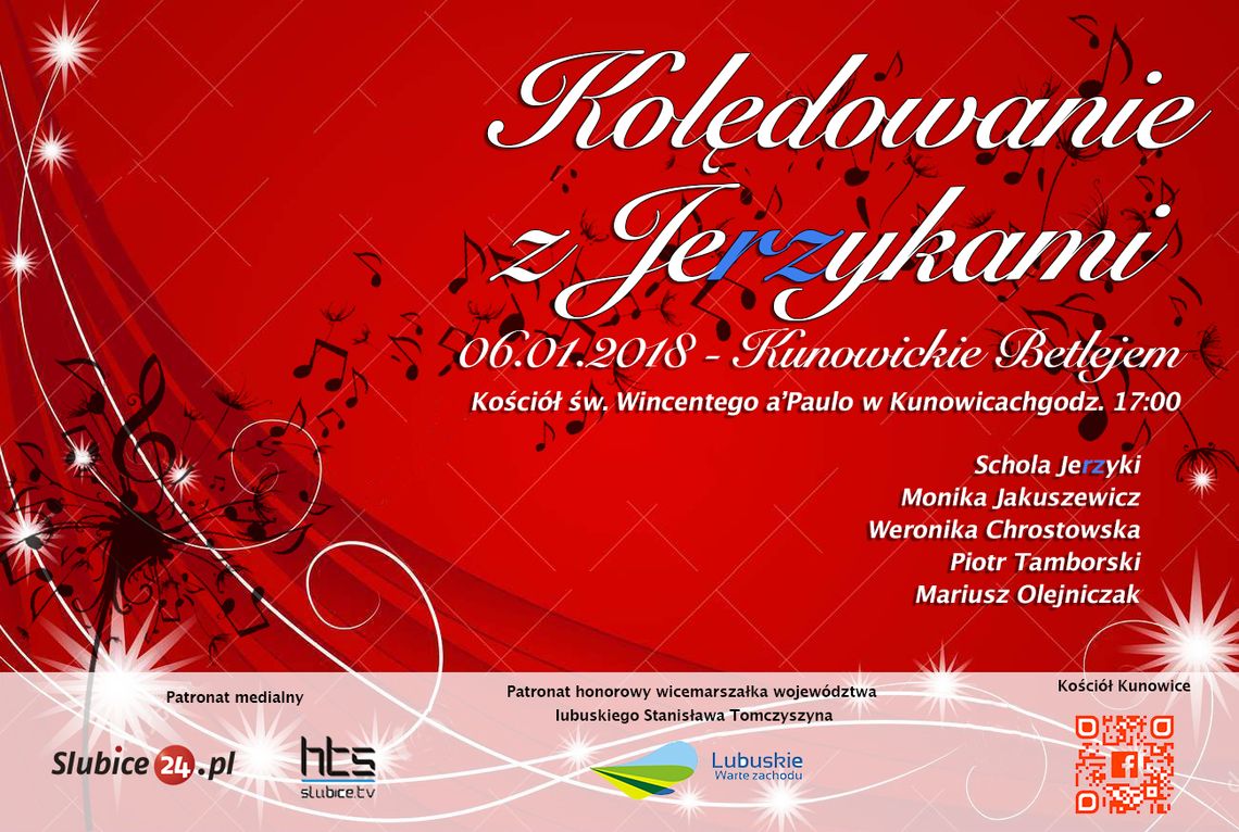 Wspólne kolędowanie z Jerzykami w Kościele św. Wincentego a'Paulo w Kunowicach już w Sobotę .