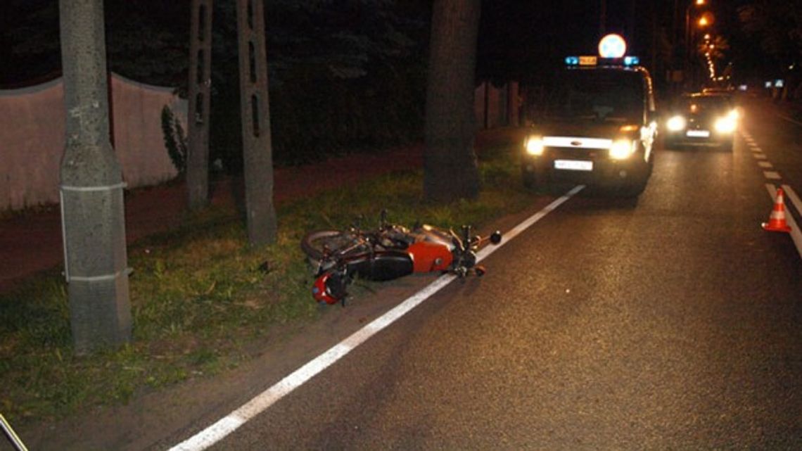 Wypadek z udziałem motorowerzysty