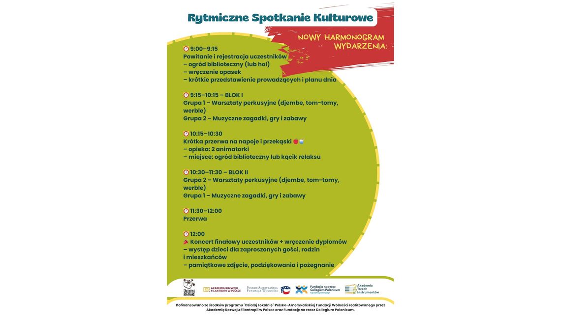 Zaproszenie na Rytmiczne Spotkanie Kulturowe