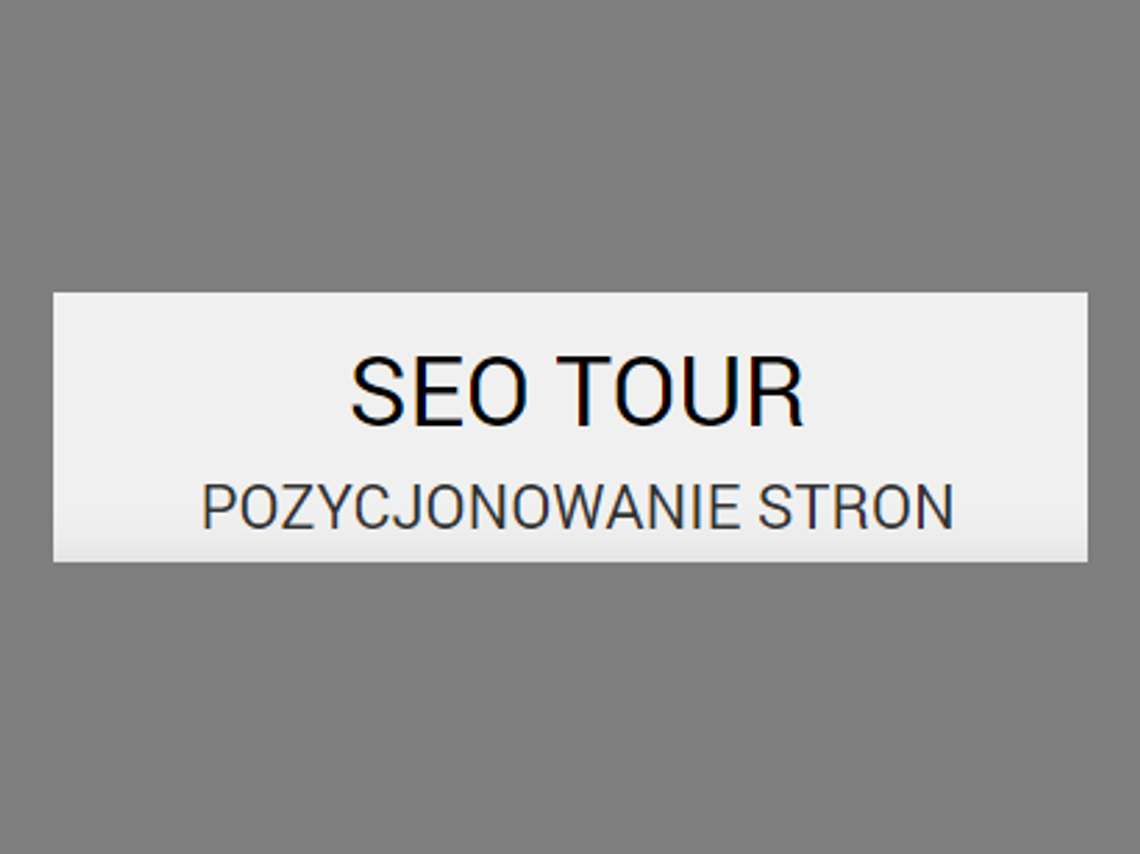 SEO TOUR Pozycjonowanie stron