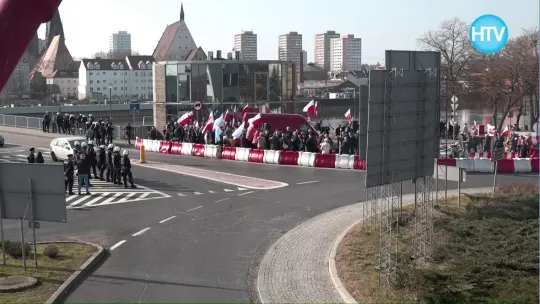 Protest na moście w Słubicach